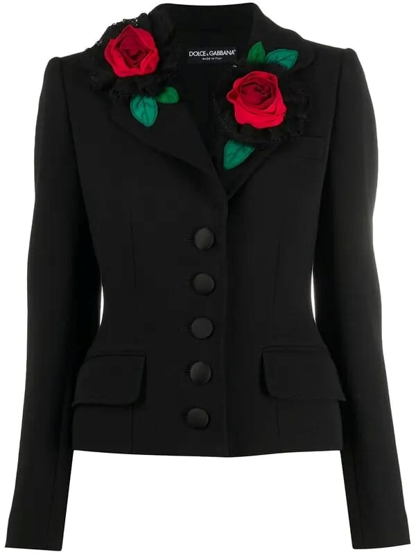 Flower appliqué jacket, $3745 (approximately P213,856.35), DOLCE & GABBANA, editorialist.com*